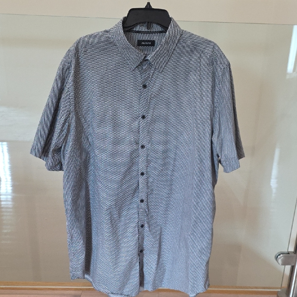 Alfani Black and White Patterned Men's Shirt